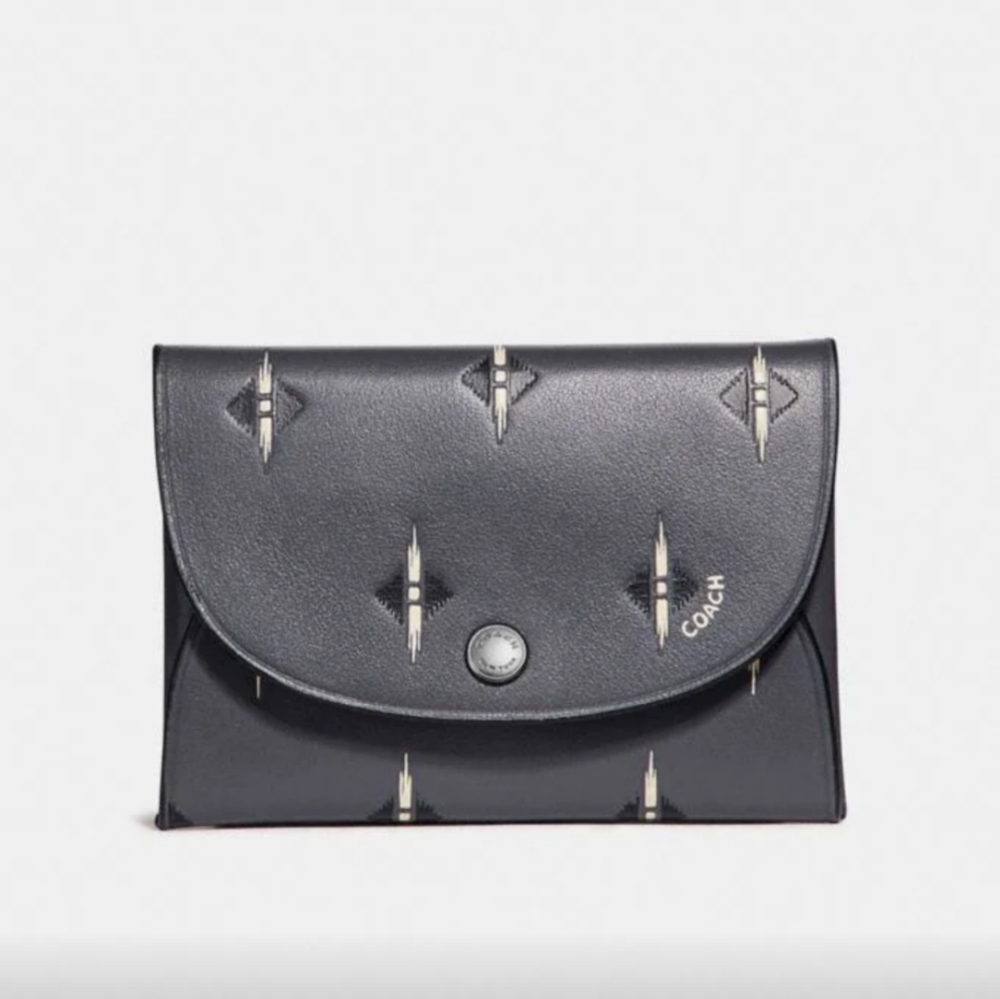 Coach Snap CARD CASE WITH IKAT GEO PRINT